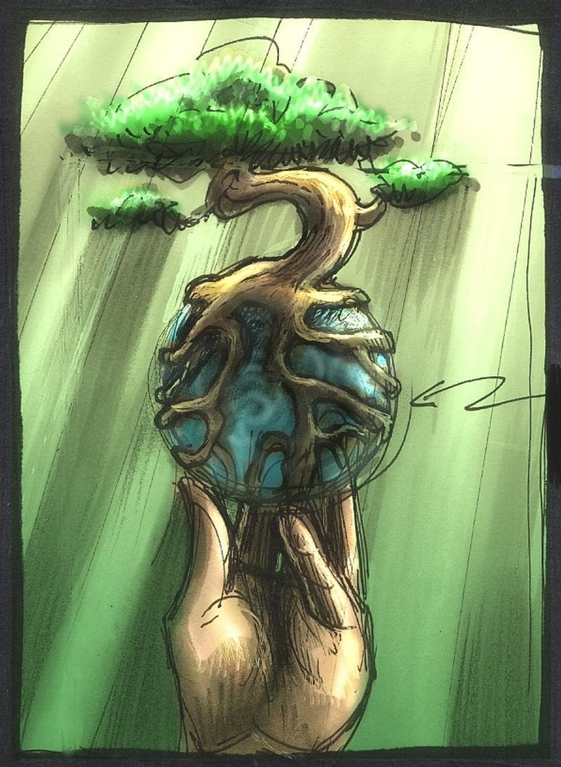 Ryzom Concept Root-Over-Orb Bonsai