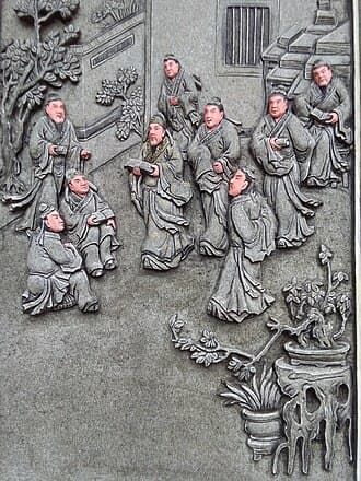 Carved Bonsai in Stone Relief