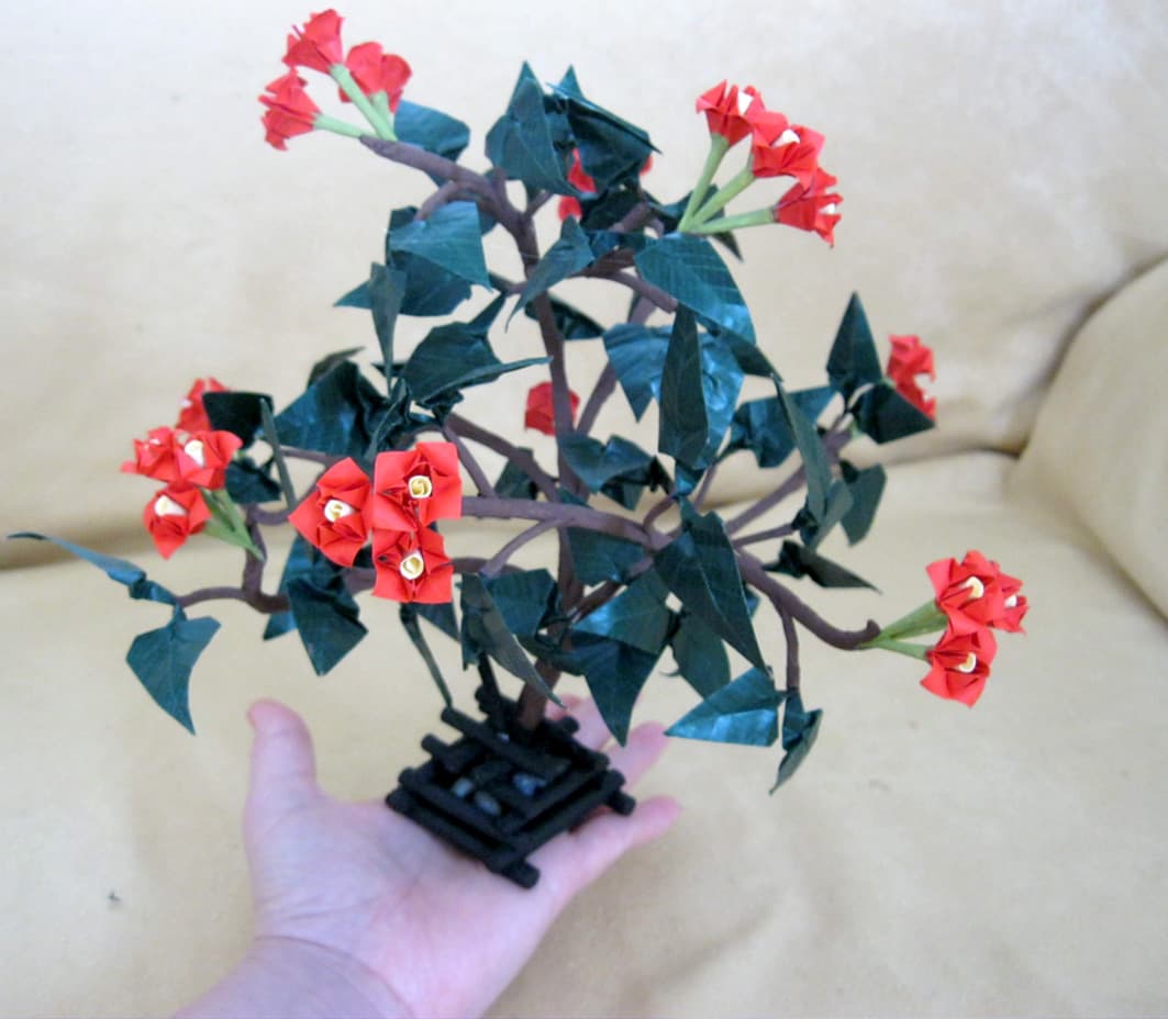Red Origami Bonsai