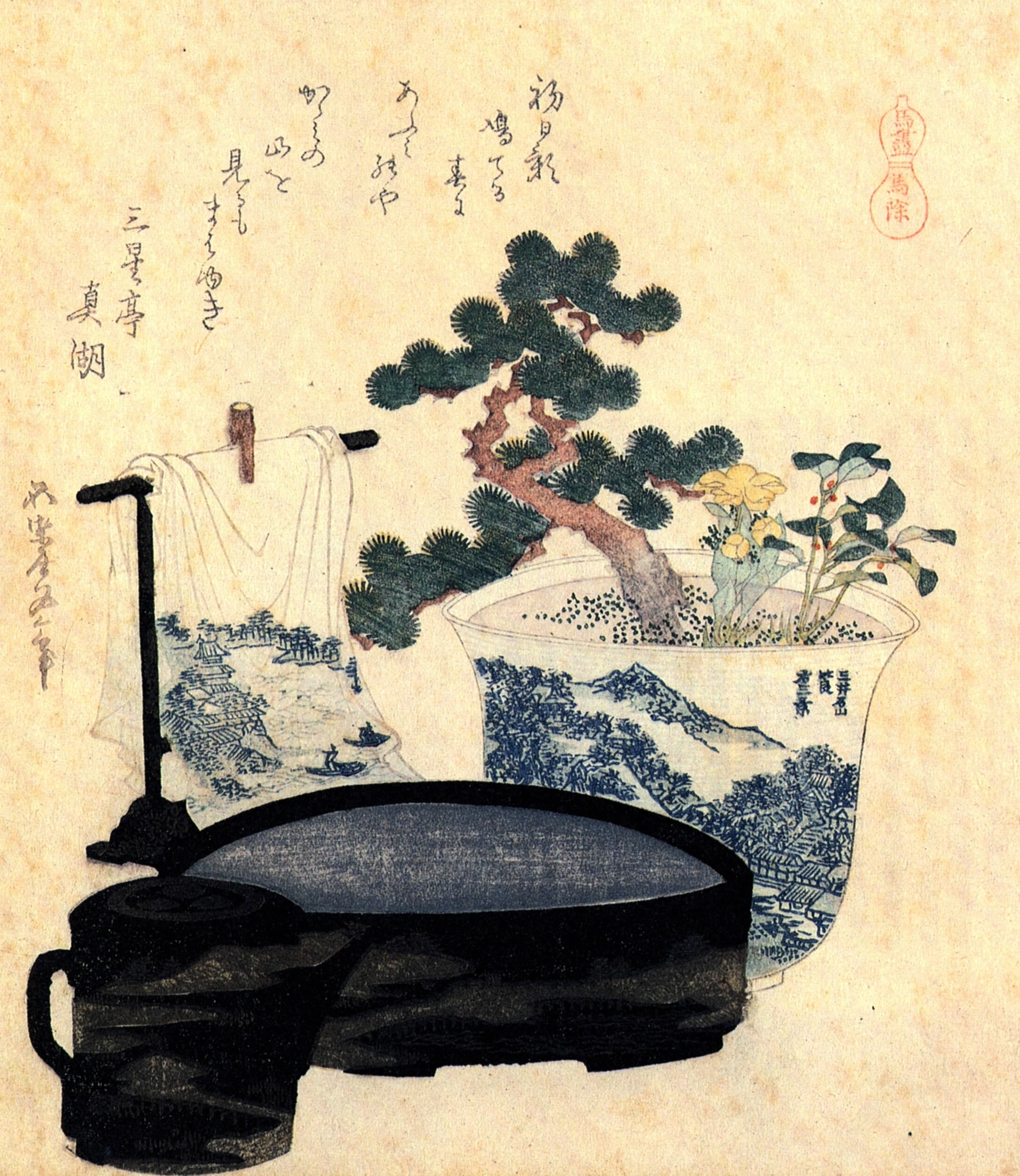 Japanese Black Pine Bonsai in Ornate Pot